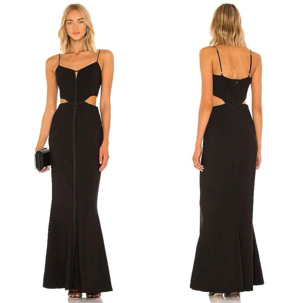 REVOLVE LIKELY Nancy Black Cutout Gown Prom Maxi Dress 6